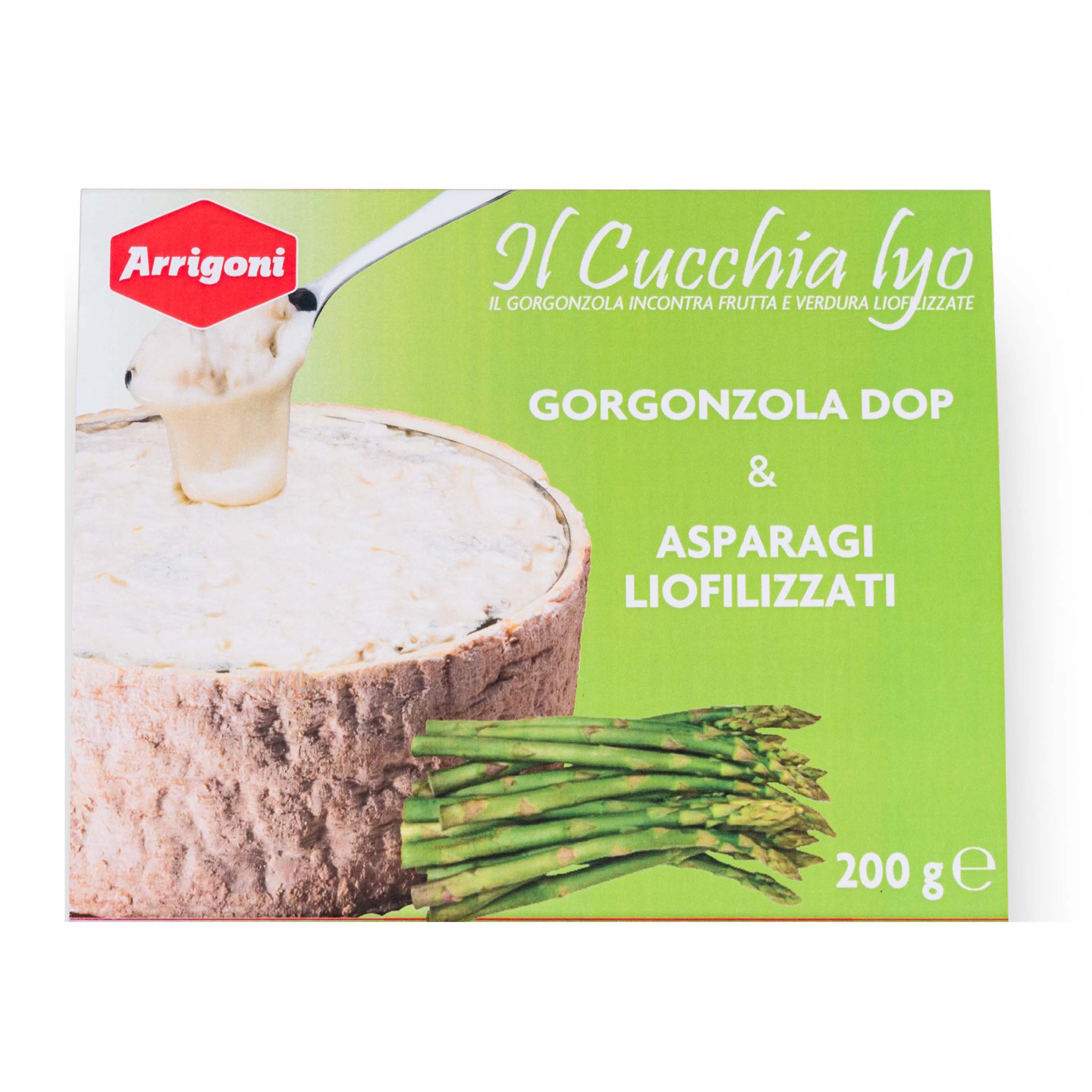Лучшее качество Gorgonzola DOP белый сыр смешанный с Aspargus 200 г в пластиковом лотке