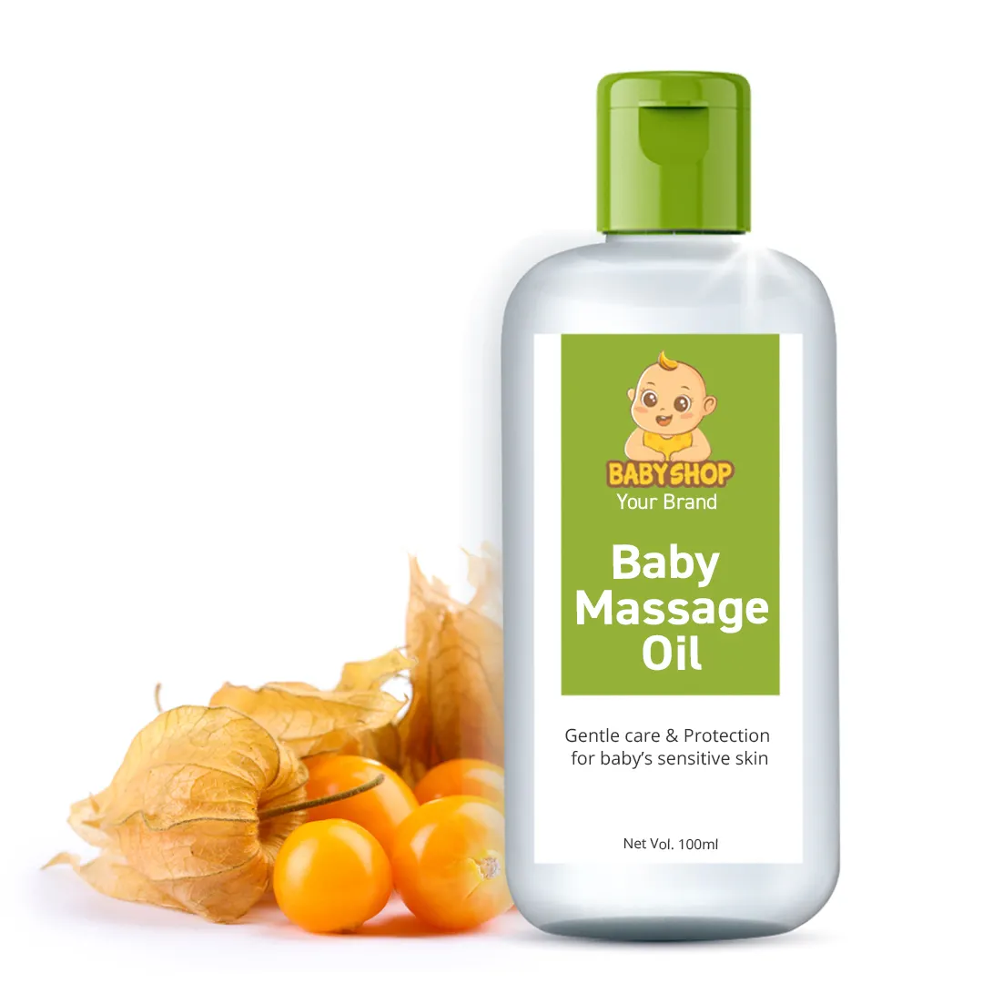 PRIVATE LABEL BABY MASSAGE OIL HIGH QUALITY MULTI USE OIL WINTER CHERRY BABY SOOTHING OIL