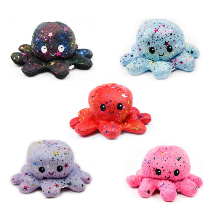 Hot sale Valentine Day double-sided plush animal doll reversible children's gift plush octopus toy