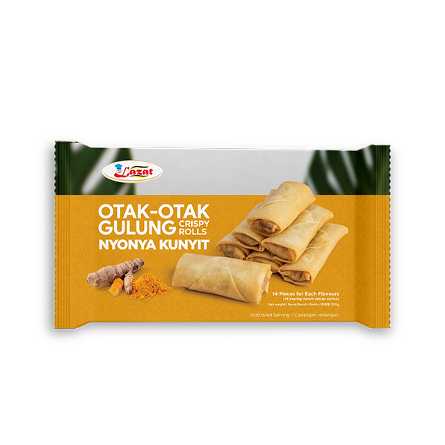 Ручная работа, Малайзия, Otak- otak Gulung-хрустящие рулоны-nyuzunkunyit 12 дюймов (275 г X 24 кв. М)