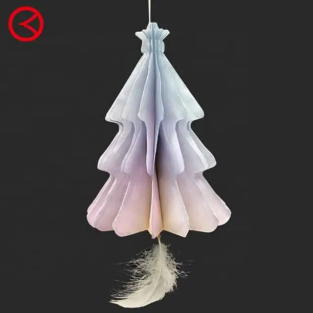 2020 European Style Craft Paper Tree With Leather Hanging Decoration For Christmas Decoration