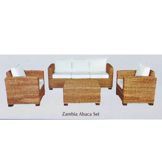 Zambia abaca sofa corner set home living wicker indoor & outdoor