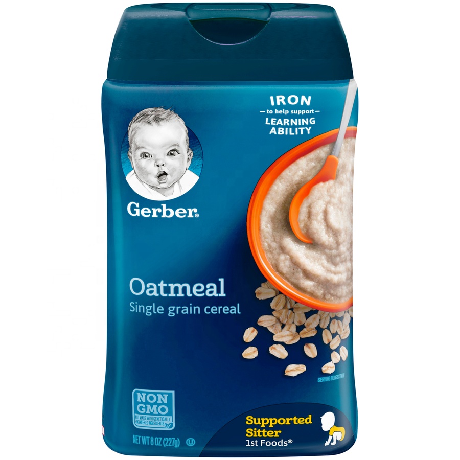 Одногранные Детские хлопья из овсяной муки Gerber, 227 г