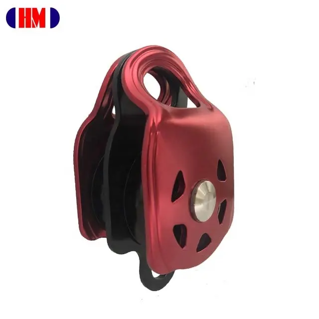 Aluminum double pulley with ball bearing for climbing