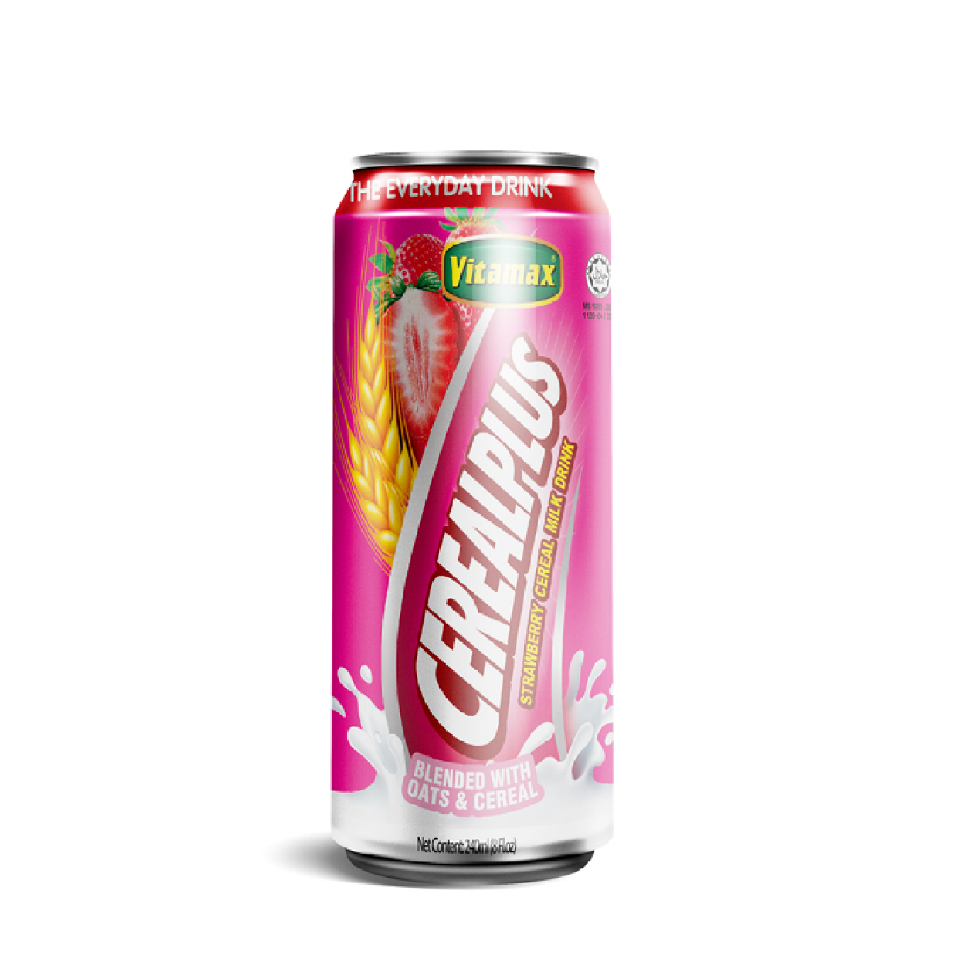 OEM Energize Dessert Drink Flavoured Fluid Milk Drinks Grain Vitamax Cereal Plus Strawberry 240ml x 24c