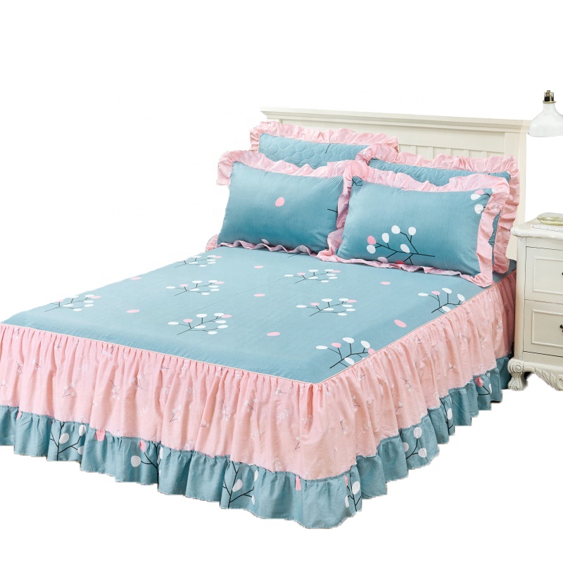 Bedding Skirt Cotton Ruffled Lace Bed Skirt
