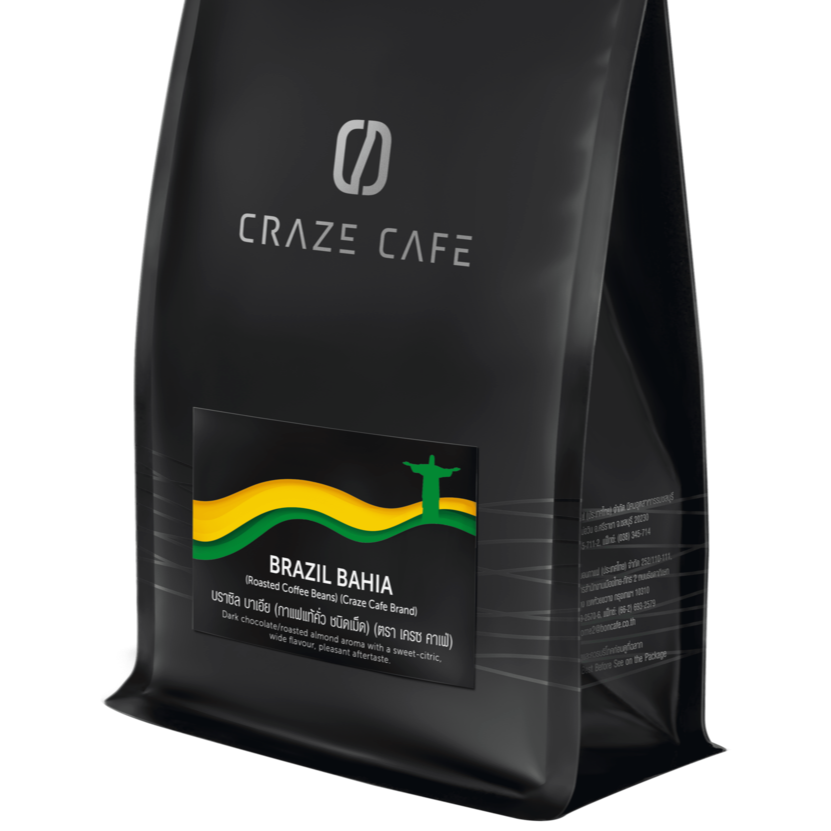 Craze Cafe Бразилия Байя из Южной Америки [Catuai красный] 200 г в упаковке | Полупромытый | Аромат темного шоколада и миндаля