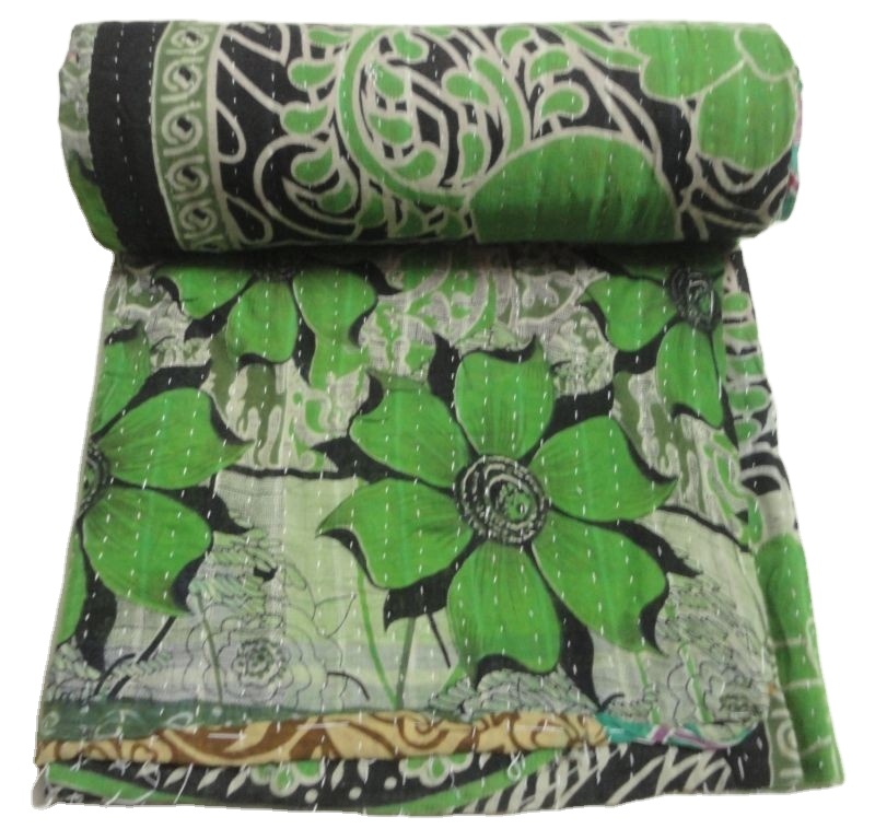 Винтажное одеяло Kantha, 100% хлопок, двустороннее одеяло Kantha, покрывало, индийский производитель и оптовый продавец