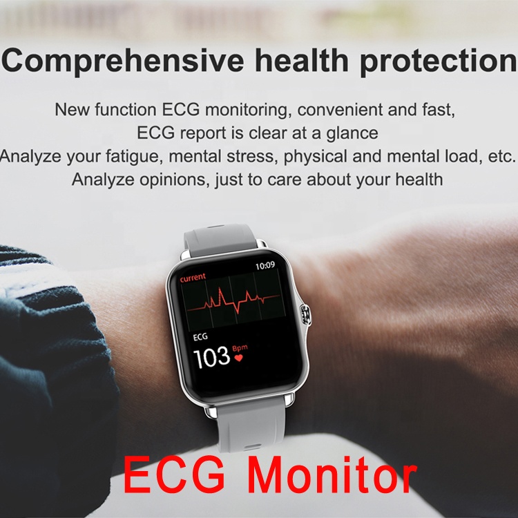 2021 new 1.69inch ECG monitor smartwatch heart rate IP67 luxury waterproof activity tracker health fitness tracker smart watch