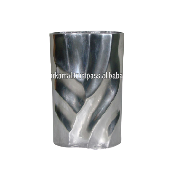 Aluminum Flower Vase Decorative Silver Plated Polished