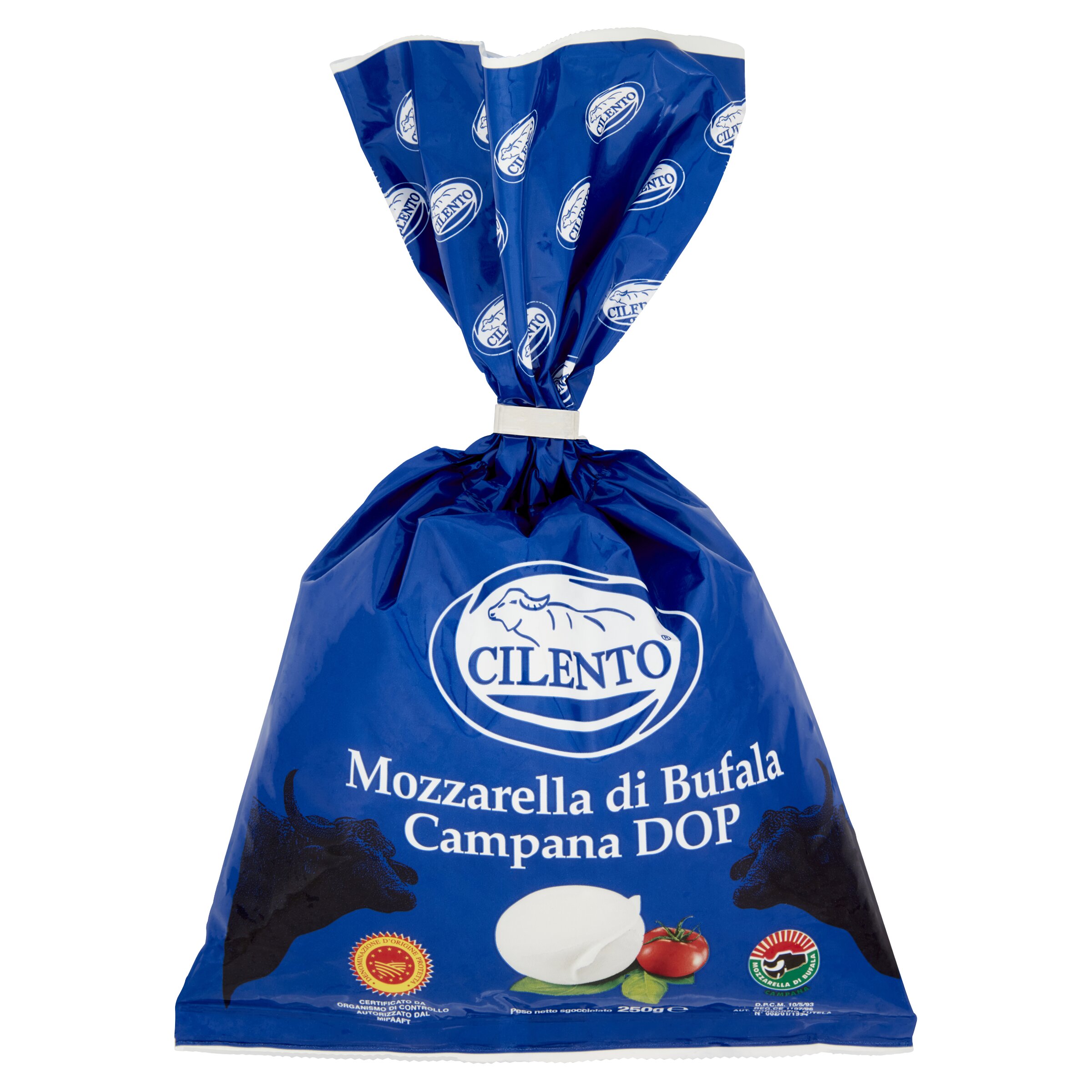 High quality Italian fresh cheese Mozzarella di Bufala Campana PDO sachet bag 250g