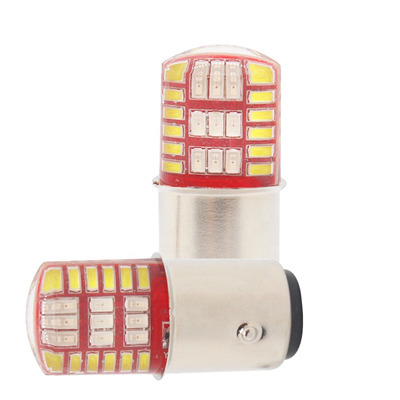 Motorcycle brake light 1157 42SMD flash Dual Colors Strobe DC 12V Silica CAR LED taillight rear fog lamp