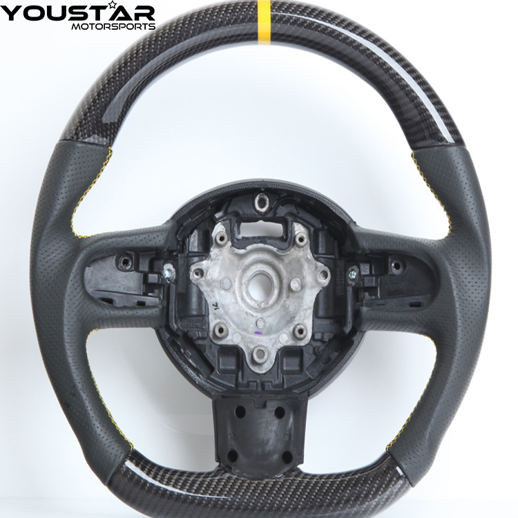 D-type Genuine Carbon Leather Steering Wheel Yellow Edition For MINI Cooper Clubman Countryman R55 R56 R57 R58 R59 R60 R61