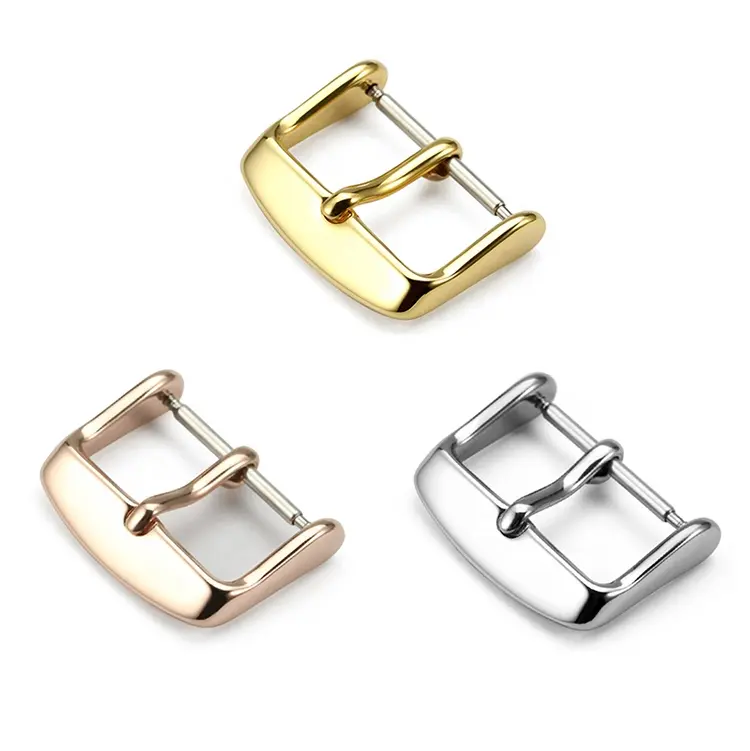 factory outlet High Quality Custom Watch Buckle 20 22mm Golden Watch Strap Buckle 304 stainless steel watch belt Clasp