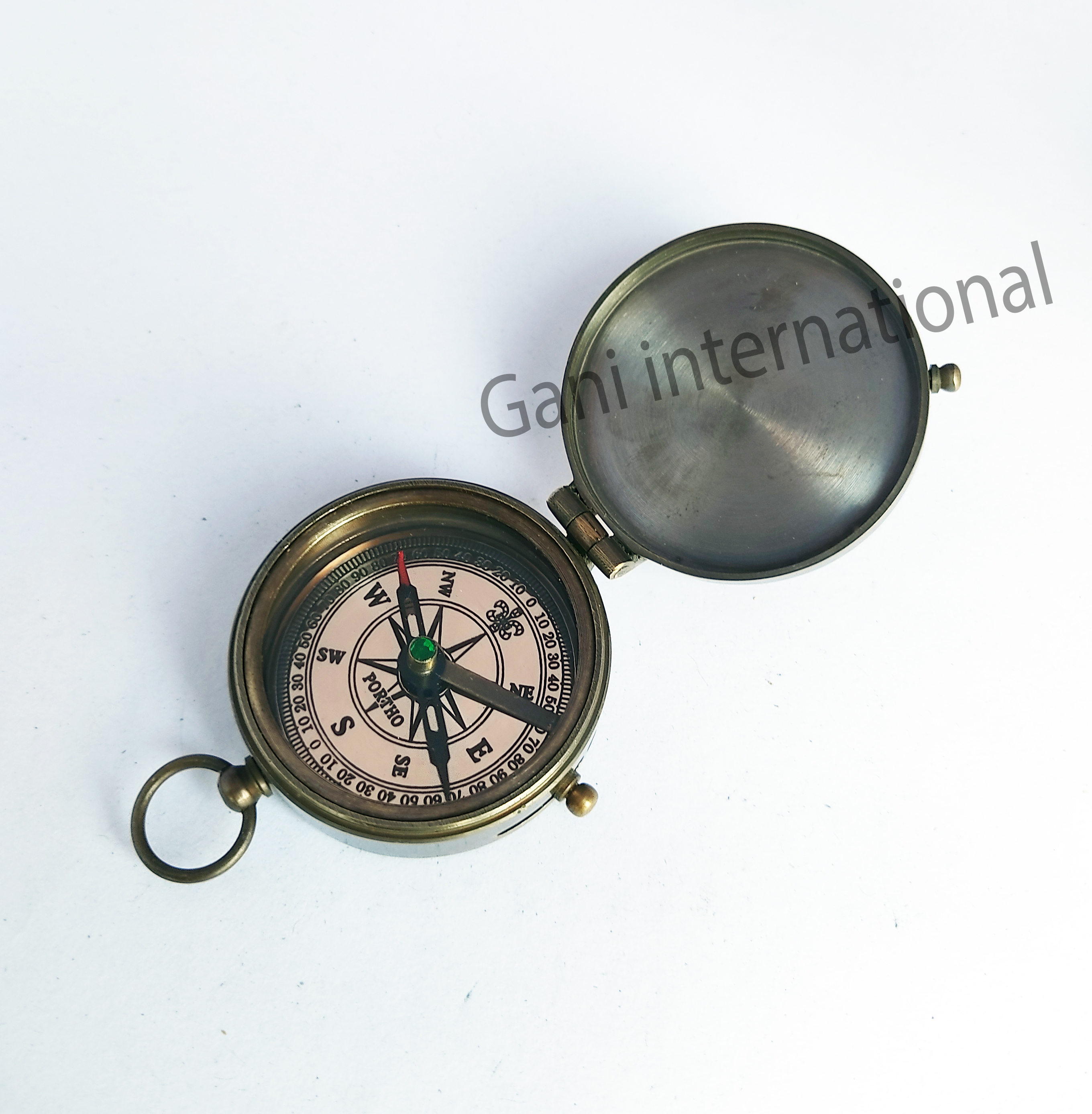 Nautical Brass flat Pocket Compass Anniversary Gift Brass Compass Engraved Nautical compass For Camping Hiking
