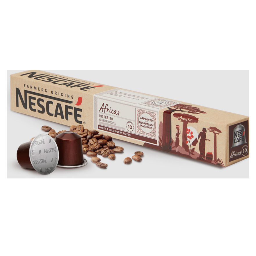 Nescafe фермеров происхождение Африки Ристретто чистый кофе Арабика капсулы 55 граммов