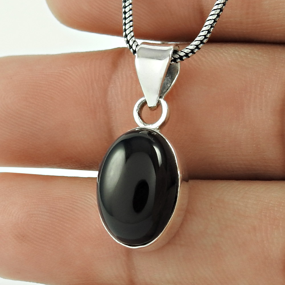 Black onyx pendant 925 silver jewelry sterling silver pendant factory direct sale wholesale silver jewelry