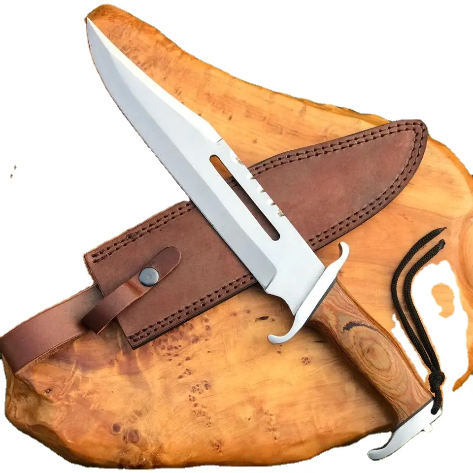 16 дюймов Рэмбо III Охота длинный охотничий нож из нержавеющей стали с кожаным чехлом ручной работы 100% качество