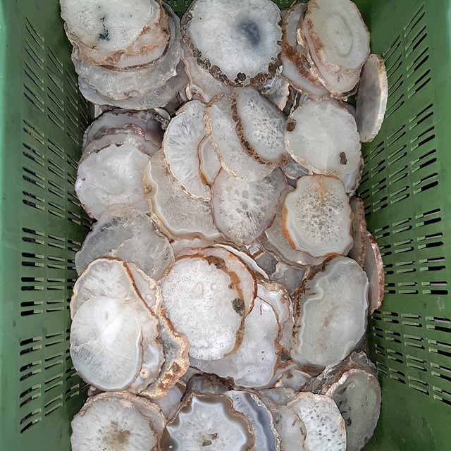 Белая соль, агат, ломтик, оптовая продажа, полированный Агат, горки, ломтик 4-5 дюймов