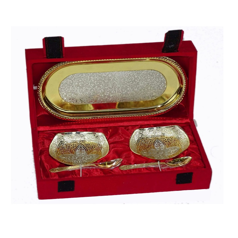 New Design Of Brass Silver Plated Cup With Spoon
