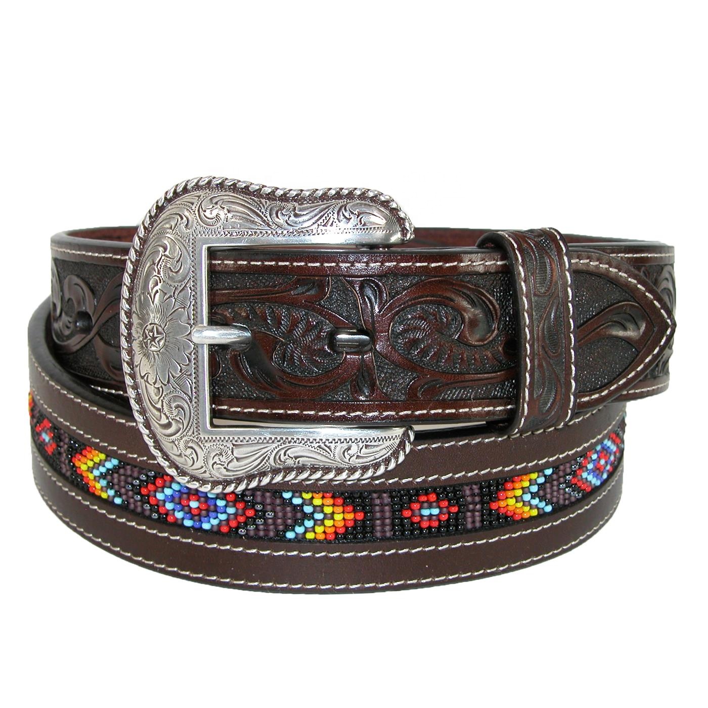 Hand made Beaded Leather Belts for Unisex in Whole Sale Price
