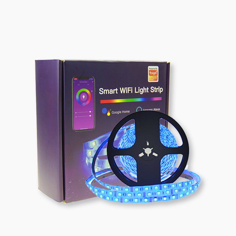 Гибкая Водонепроницаемая светодиодная лента Smart WiFi 5050 SMD RGB 12 в 300 светодиодов 5 м с поддержкой Amazon Alexa и Google Home