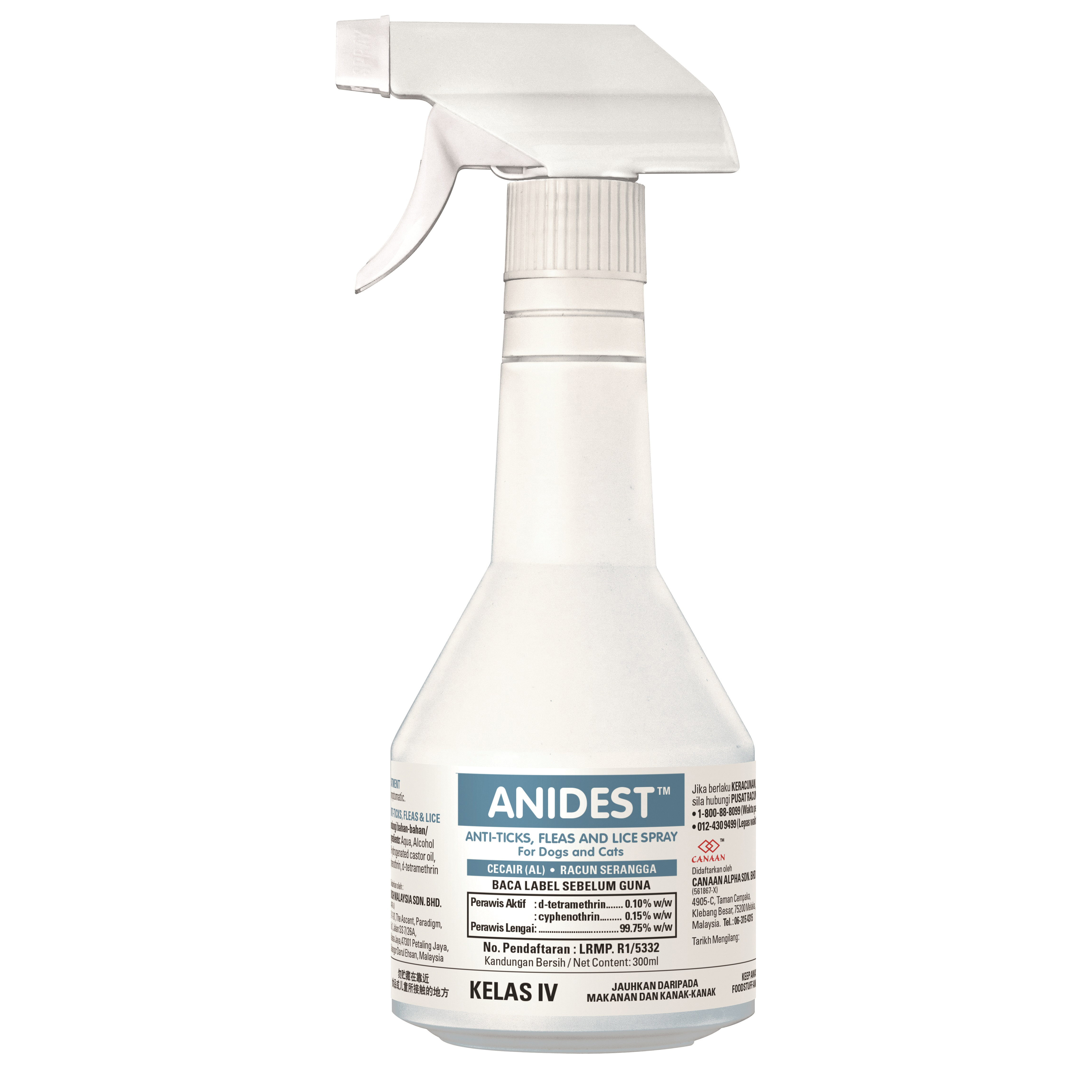 Best selling high quality effective Ticks, Fleas & Lice Control Anidest Anti-Ticks, Fleas and Lice Spray for all pets Malaysia
