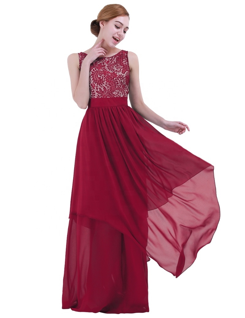 Womens Elegant Sleeveless V-back Long Dress Cocktail Formal Evening Party Dress
