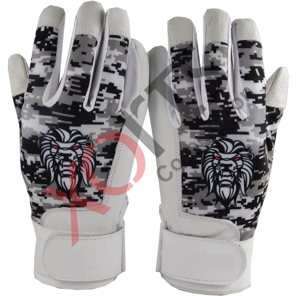 Sublimated Digital Leather Palm & Tips Batting Gloves