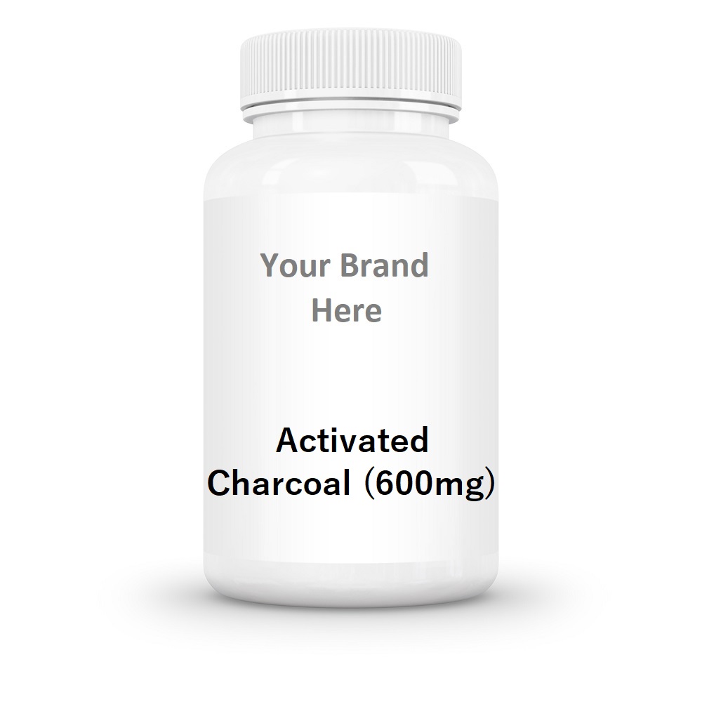 Activated Charcoal Capsules 600mg GMPc 60ct Private Label Supplement