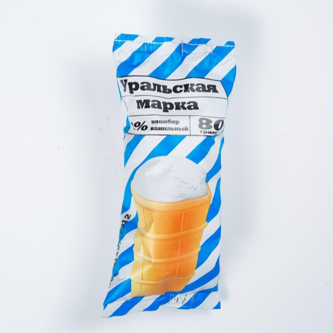 12% ванильное наполнение вафельным конусом мороженое