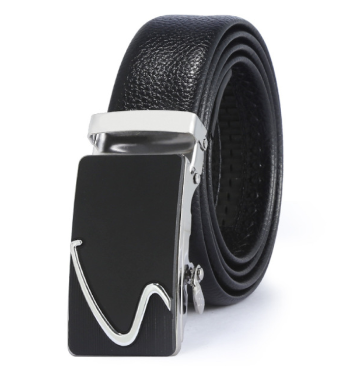 2021 Wholesale Custom New Adjustable Automatic Buckle Belt Fashion Lxurury Black Genuine Leather Belts