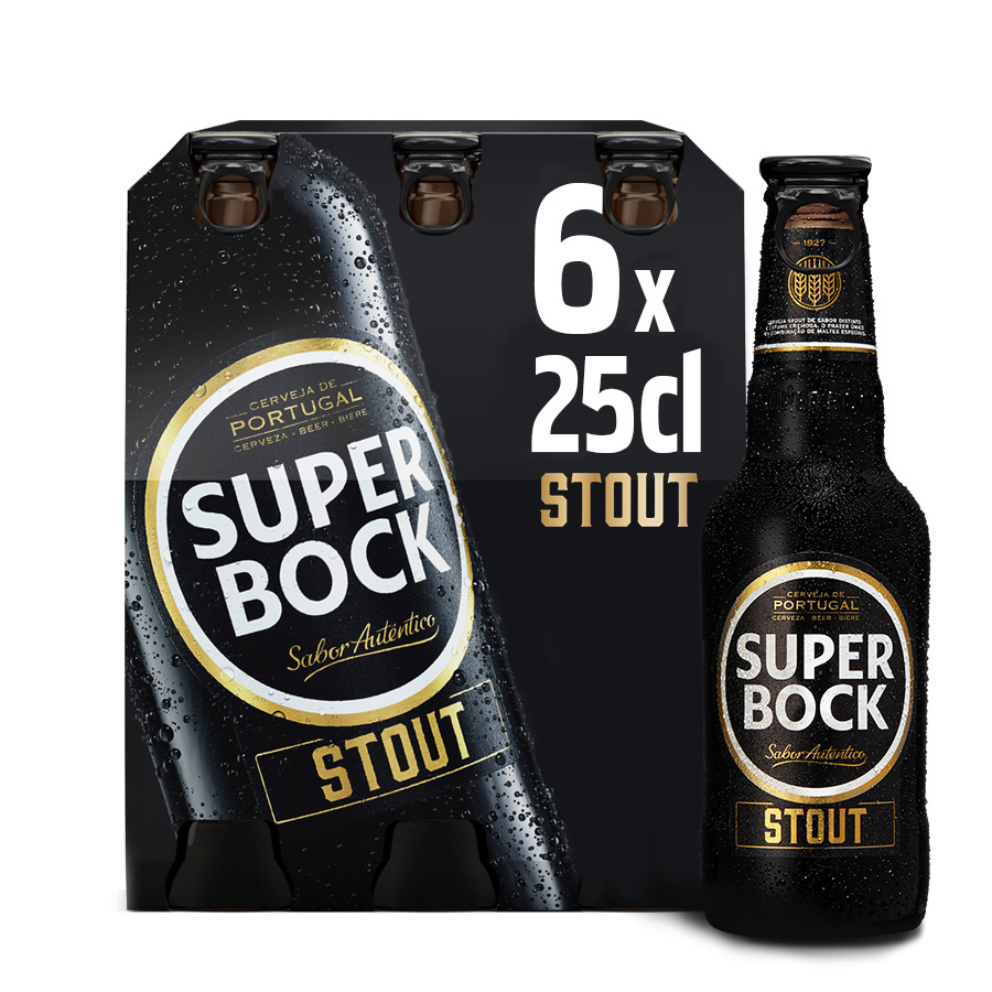 Высококачественное Пиво SUPER BOCK STOUT из Португалии 0,25 л-4 упаковки x 6 бутылок-PULLOFF-OW
