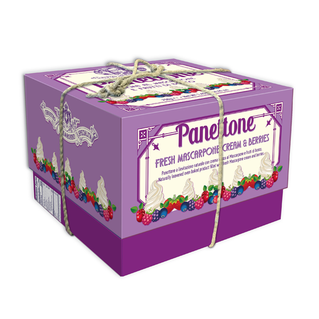 Свежий крем и ягоды Panettone hatbox 750 г