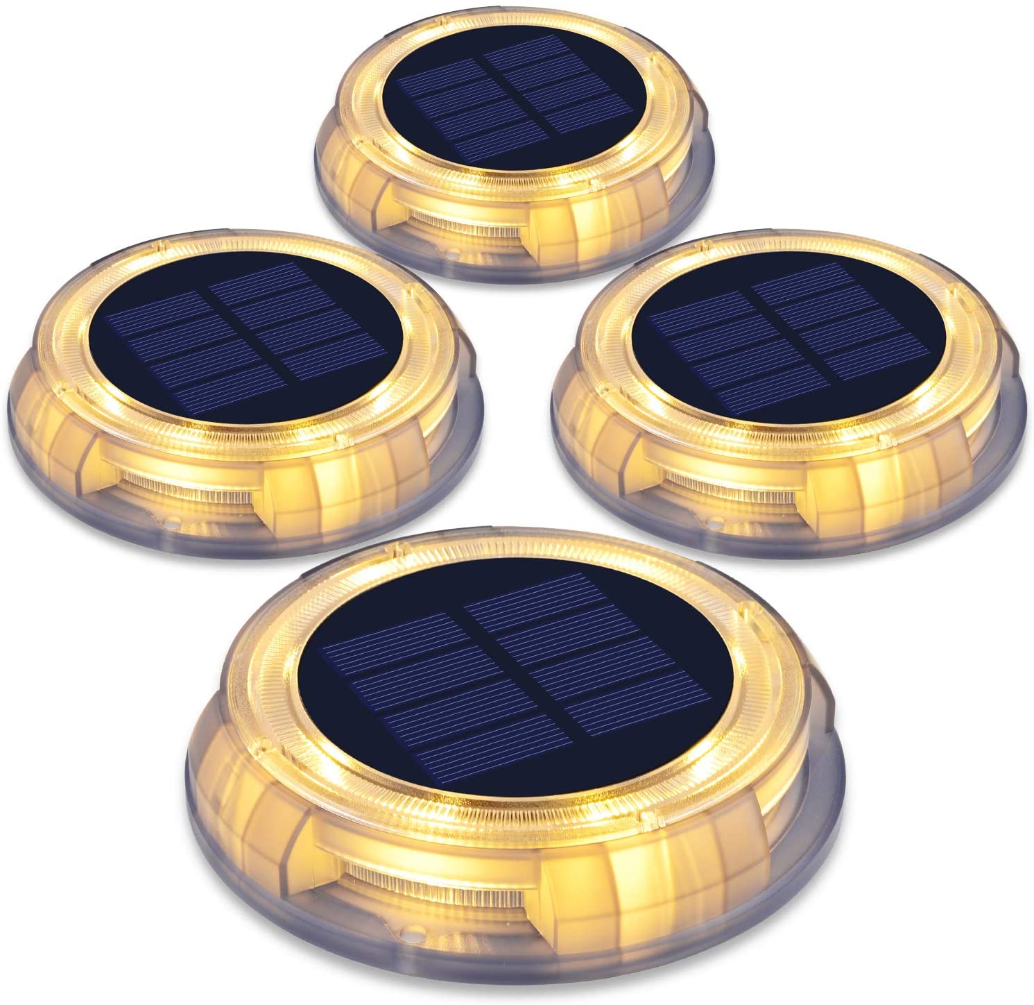 2pack solar deck lights outdoor led garden ufo design lamps fence landscape decorative ground night safety lamps