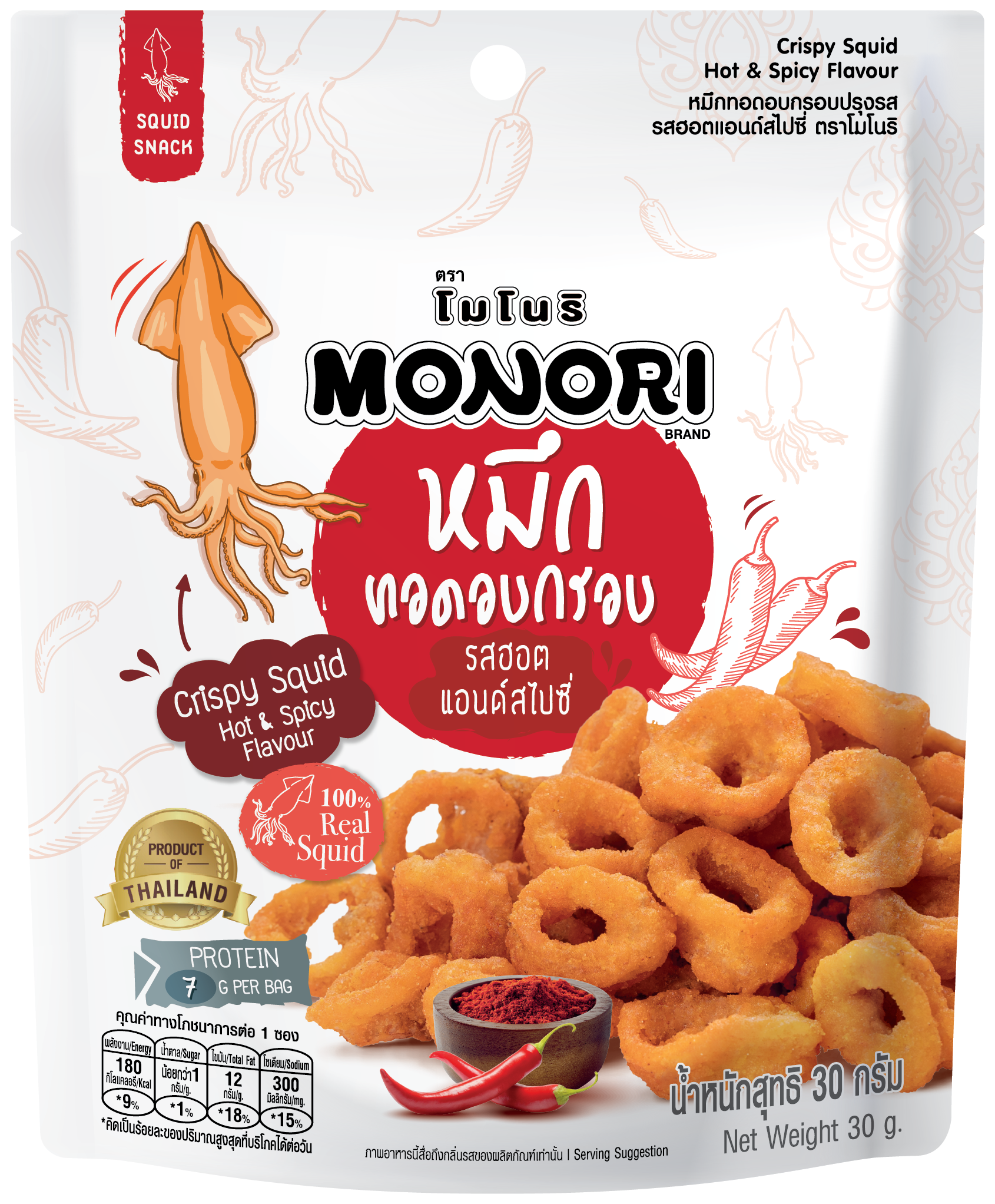 Хрустящая закуска MONORI с пряным вкусом, 30 г