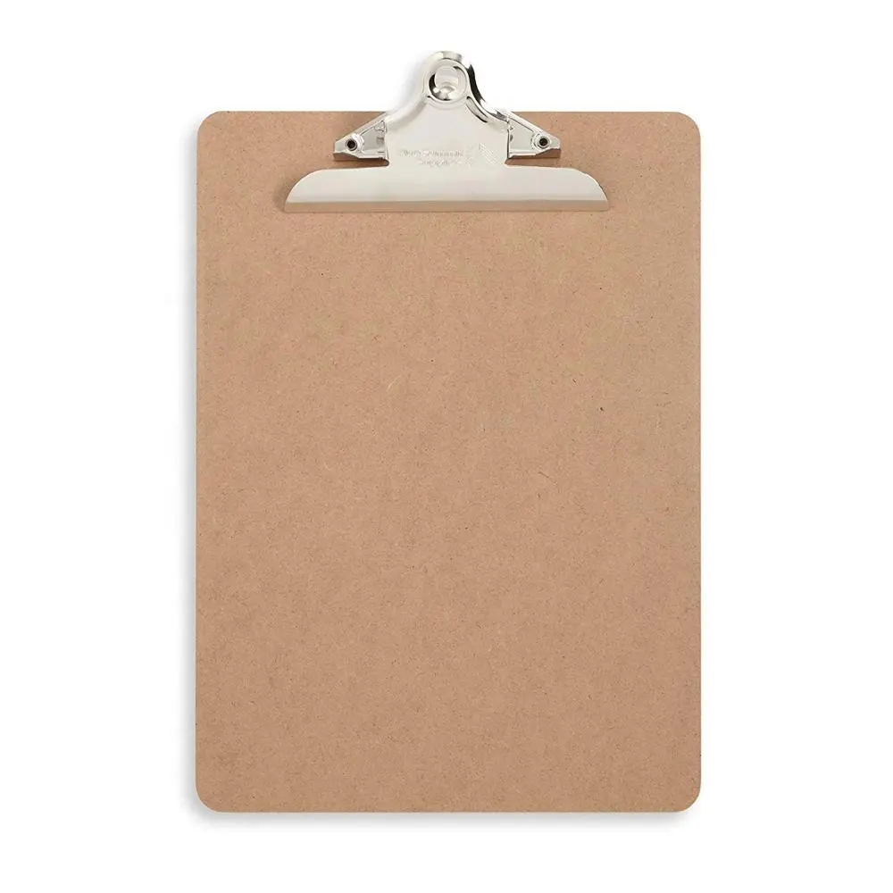Office Classroom School Stationery Accessories A4 Heavy Duty Metal High Profile Butterfly clip wooden MDF clipboard