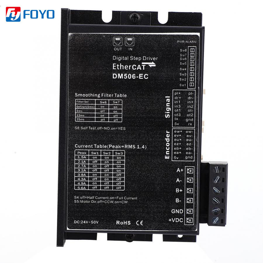 XFOYO EtherCAT шаговый драйвер 2 фазы открытая петля 24-50VDC 5.6A Nema 23/24 контроллер двигателя