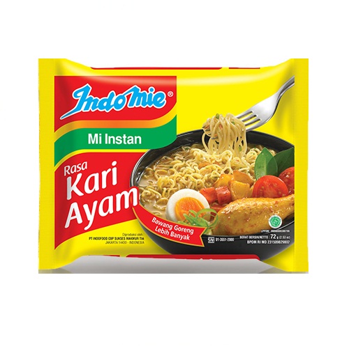 Индомие быстрого супа лапша курица карри