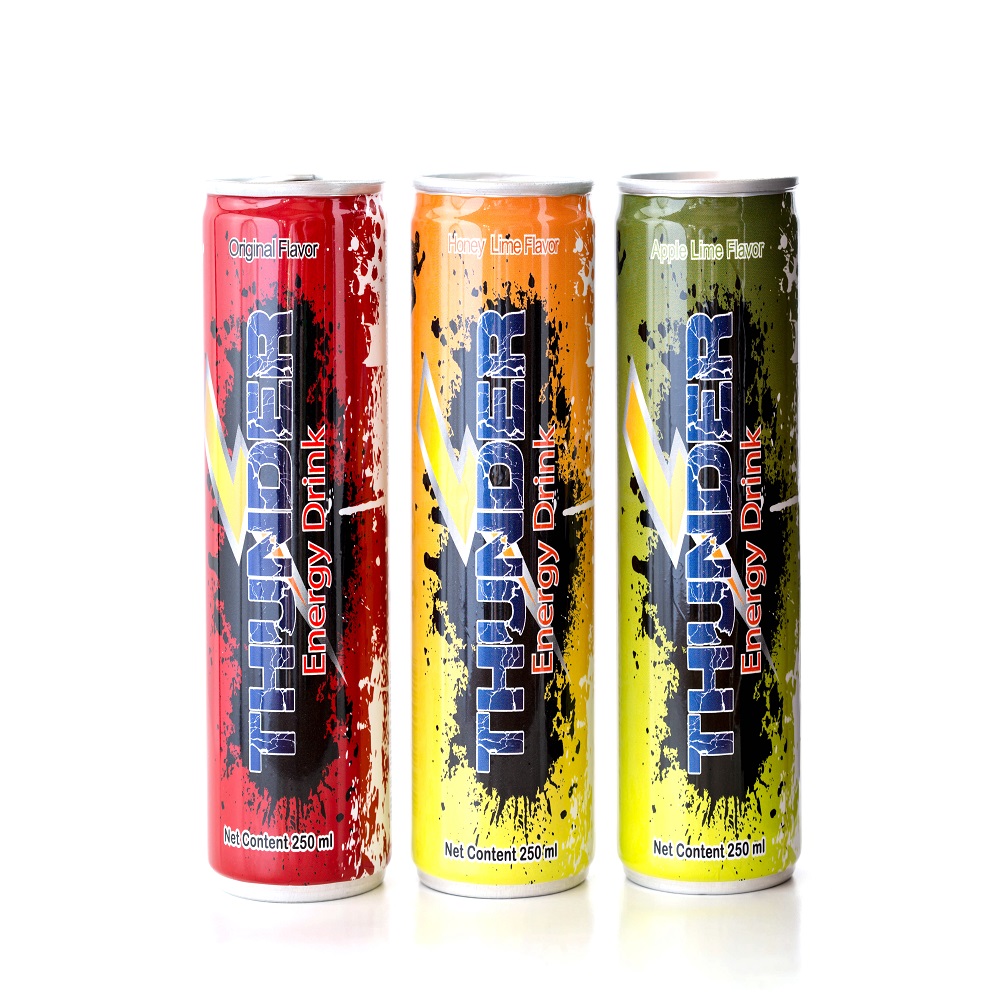 High Quality 250ml Energy Drink With Original Flavored Thunder Brand Export From Thailand