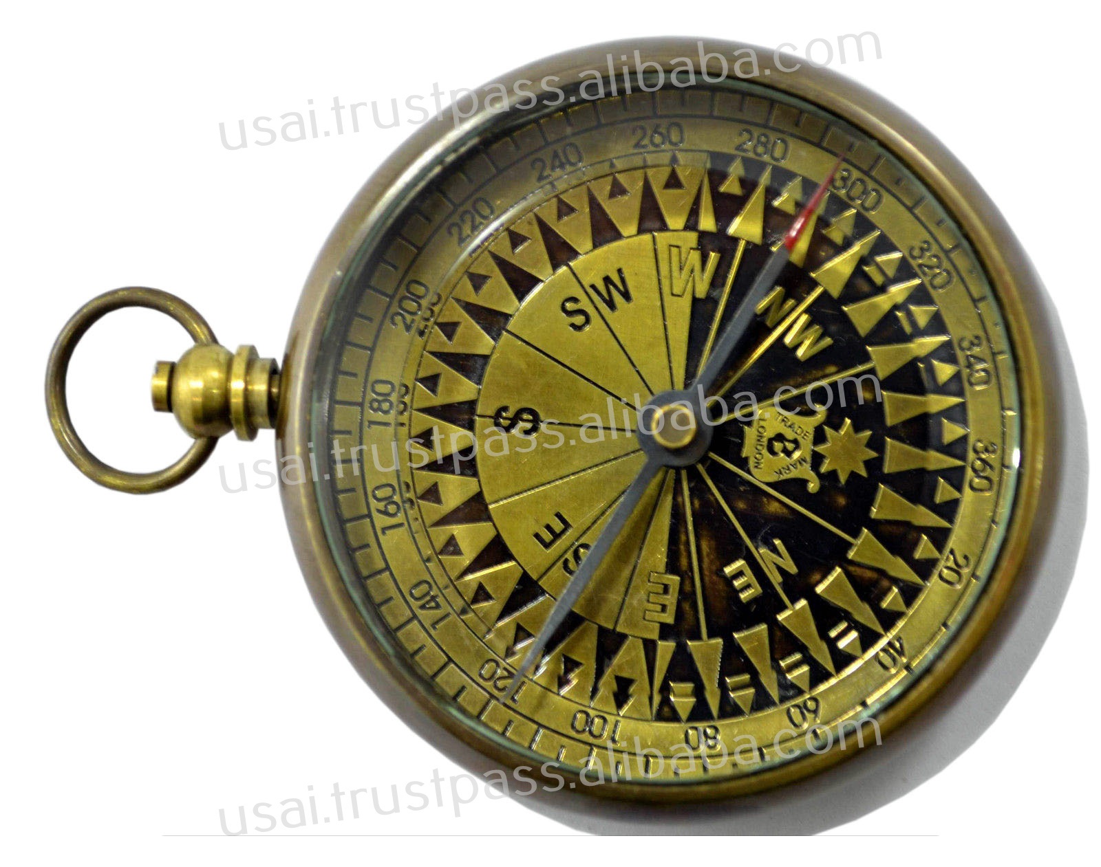 Brass Compass,ANTIQUE BRASS NAUTICAL FLAT POCKET COMPASS - 2.25 INCH