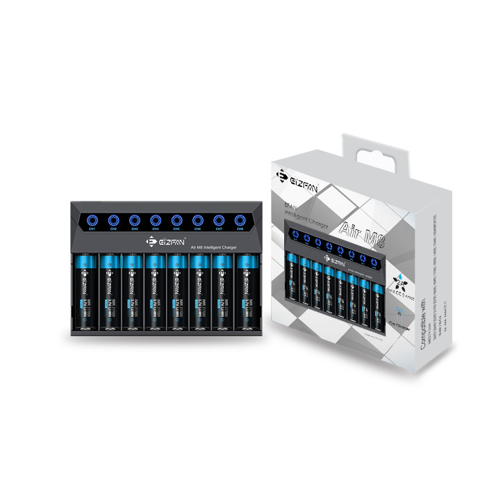 Многофункциональный EFAN M8 восемь слотов 1,2 V Ni-MH Ni-Cd 3,6 3,7 V li ion 18350 18650 21700 vape ecig зарядное устройство