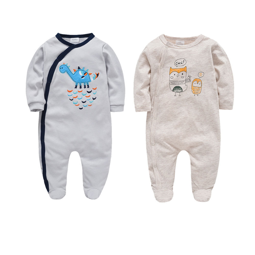 Offered Baby suit Spring and Autumn Pure Color Newborn Clothes Pure Cotton Children's Pajamas Baby Rompers