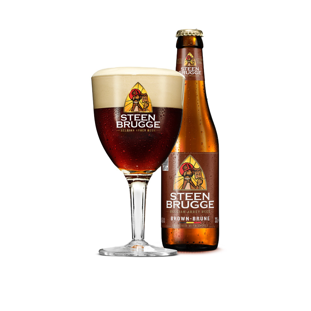 Steenbrugge коричневый пиво, Бельгия, коричневый пивной ящик Dubbel, 24x33cl бутылка
