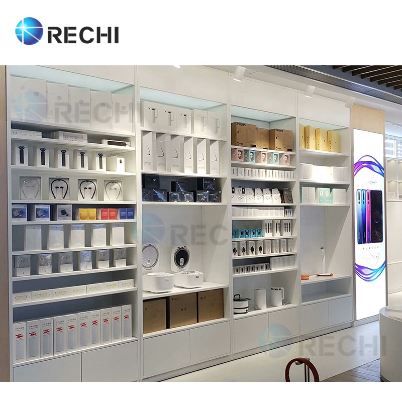 Розничная торговля RECHI, аксессуары для сотовых телефонов, настенная полка для электронного магазина Lifetyle, дизайн интерьера, подставка для магазина мобильных телефонов