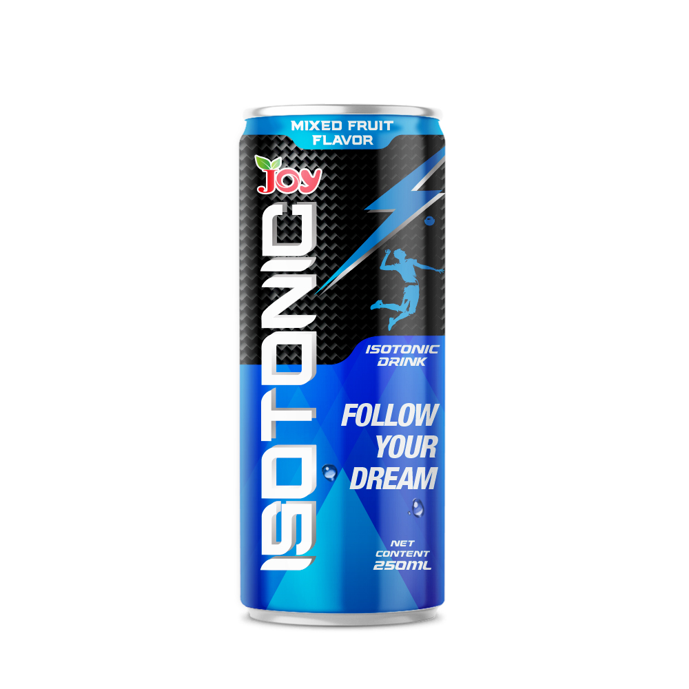 JOY Beverage Supplier From Viet Nam 250ml Canned Isotonic Sports Drinks Isotonic Water With Mixed Fruit Flavor isotonic drink