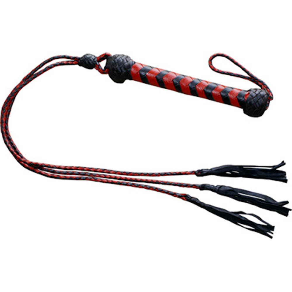 HMB-501A кожа FLOGGER Красный Черный кнут три хвоста мягкие шлепки