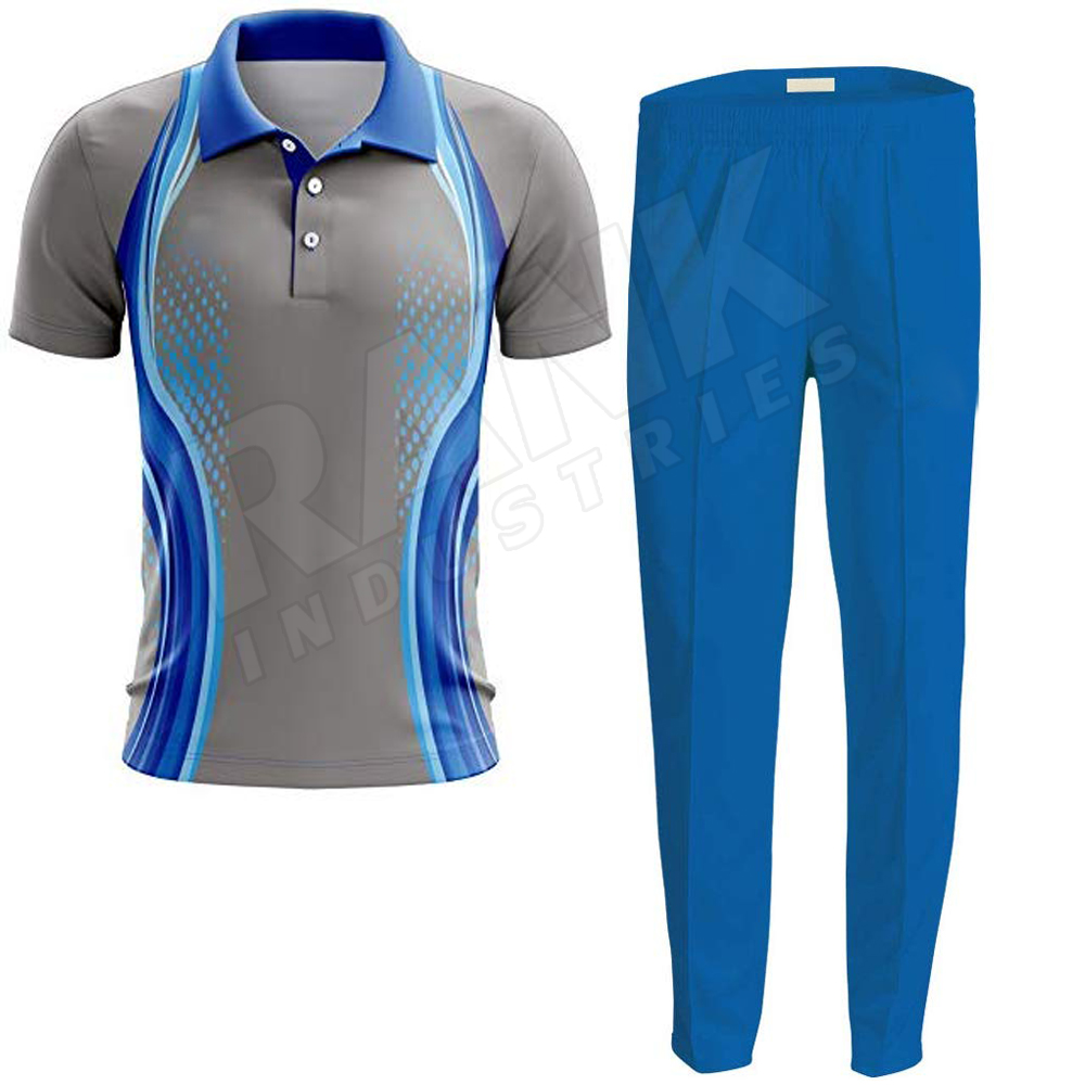 Men's Sports Cricket Uniform Dryfit Set Half/Short Sleeves Top Shirt & Trouser