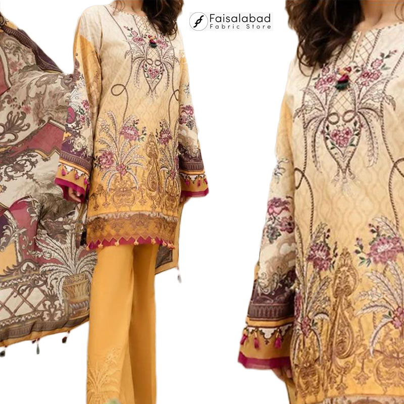 Прошитый/непрошитый полностью вышитый газон из трех частей salwar kameez с газоном dupatta для женщин 2021