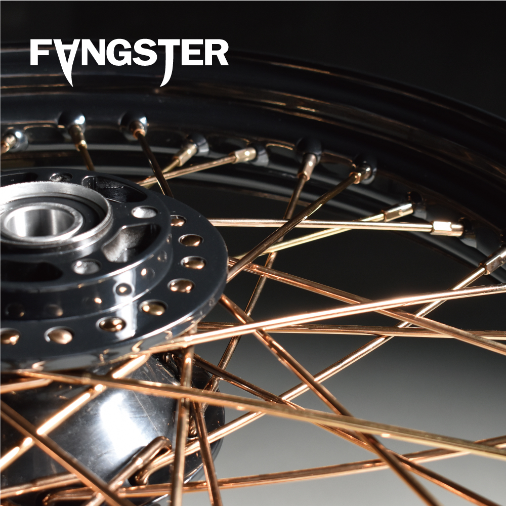 Спицевое колесо FANGSTER 16X5,0 с 40 отверстиями, золотисто-черное для HARLEY DAVIDSON SPORTSTER DYNA TORUING SOFTAIL